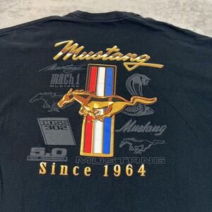 Mustang Shirt Mens XL Black Graphic Tee Pony Logo Since 1964 Ford Car Racing